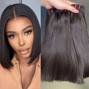 Top qualité 12A Grade cheveux humains non transformés tissage brésilien malaisien indien cheveux bruts paquets 3 pièces soyeux droites extensions de cheveux courts pour les femmes noires