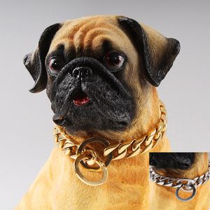 Top qualité 15 mm de large 16 pouces-30 pouces haut poli gourmette chaîne cubaine collier pour chiens de compagnie en acier inoxydable 316L Doberman Pinscher collier chaînes