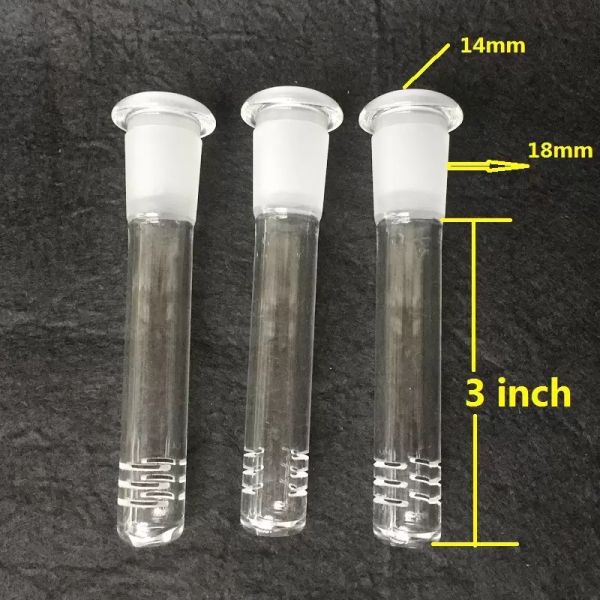 Tubos de vidrio de 18,8 mm de alta calidad para fumar Difusor / reductor de vástago inferior para plataformas petrolíferas Bongs de agua de vidrio con 6 cortes