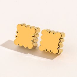 Top Qualité 18K Plaqué Or Marque De Luxe Designers Lettres Oreille Goujon En Acier Inoxydable Fleur Géométrique Célèbre Femmes En Acier Joint Imprimer Boucle D'oreille De Noce Jewerlry