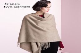 Top Quality 2019 mode automne hiver pur 100 cachemire cachets écharpe pour femmes châle châle Hijab foulard echarpe pashmina4894699