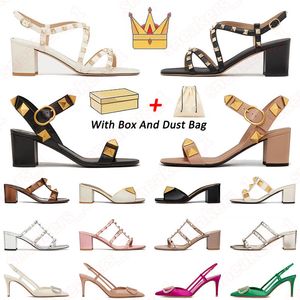 valentino heels sandals shoes With box Designer Pumps femmes cuir Sling luxe plate - forme chaussures en caoutchouc 【code ：L】