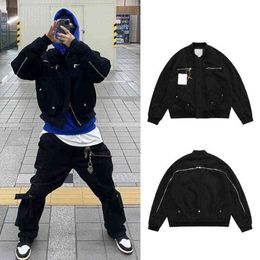 Topkwaliteit 2021FW Grailz Zip-Back Fleece Varsity Fashion Jacket Men Heavy Fabric Unisex Vintage Coats Bomber Women Jackets T220728