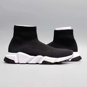 Topkwaliteit 2022 herfst laarzen paris tweede generatie sokschoenen vrouwen elastische doek plat hiel dikke zool met hoge bovenste enkel laars sokken laarsjes 36-45