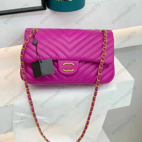 De calidad superior 2023 nuevo bolso de hombro tipo bandolera de moda para mujer línea de bordado en V bolso de hombro de doble cadena bolso portátil bolsa para axilas Qwertyui879 010323H