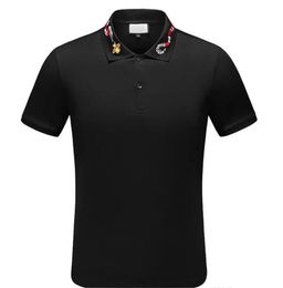 Top Qualité 20SS Summer Luxurys Designer Polos Hommes Casual Piquet Polos Mode Serpent Bee Broderie Coton Jersey Polo Homme Noir Bleu Vert Rouge Marron T-shirts