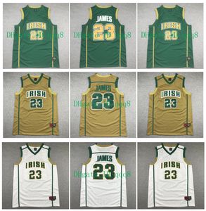 Topkwaliteit #23 James St Vincent Mary Irish High School Jersey Basketball Jerseys