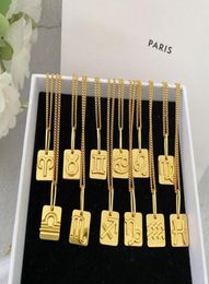 Top Quality 24k Gold plaqué 12 Constellation Zodiac Designer Collier Square Galaxy Astrology Chain pour les femmes de mode Collier CLA1164733