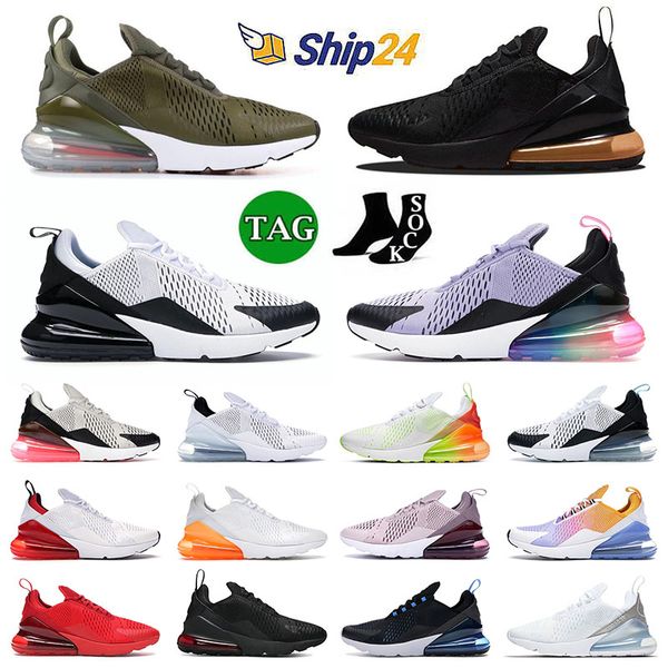 Top Qualité 270 Chaussures de course de sport Baskets Plateforme Plate Université Rouge Thé Berry Kaki Total Orange Moyen Olive 27C Hommes Femmes Baskets Coureurs