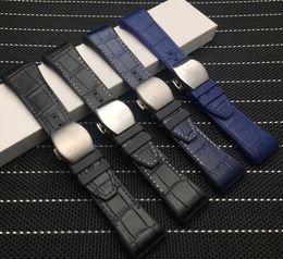 Topkwaliteit 28mm lederen zwart blauw horlogeband siliconen riem vervangende armband geschikt voor fit Franck Muller riem