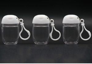 Topkwaliteit 30 ml handdesinfecterend middel plastic fles flip-flessen petg klein monsterpakket haak potten draagbare sleutelhanger helder transparant