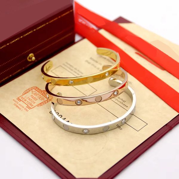 Bracelet à breloques en acier inoxydable 316L de qualité supérieure, plaqué en trois couleurs, pour femmes, bijoux de mariage, avec tampon de boîte