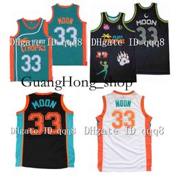 Top Quality 33 Jackie Moon Flint Tropics Jersey Green Blanc Blanc Black College Basketball 100% Stiched Taille S-XXXL RARE