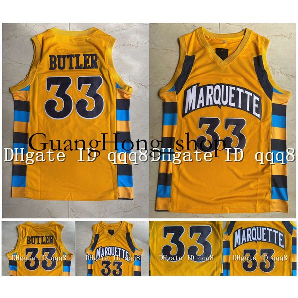 Top Qualité 33 Jimmy Butler Jersey Marquette Golden Eagles High School Film College Basketball Maillots Vert Sport Chemise S-XXL Rare