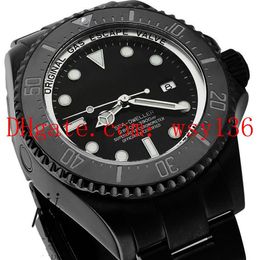 Orologio casual da uomo di alta qualità 44MM Sea-Dweller 116660 in ceramica nera con movimento zaffiro DLC PVD Orologio da polso automatico da uomoe287f