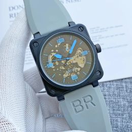 Relógio masculino com sino de 44mm, qualidade superior, à prova d'água, movimento automático, mecânico, vidro de safira, aço inoxidável, relógios de pulso ross