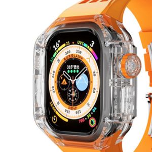 Reloj inteligente Ultra 8 49mm Reloj Serie 8 negro blanco naranja correa marina reloj deportivo caja transparente