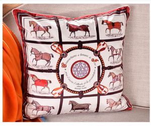 Top qualité 45 * 45 cm Orange Série Coussin Couvre cheval fleurs Imprimer Taie d'oreiller Couverture pour La Maison Chaise Canapé Décoration Carré Taies D'oreiller 2023070701