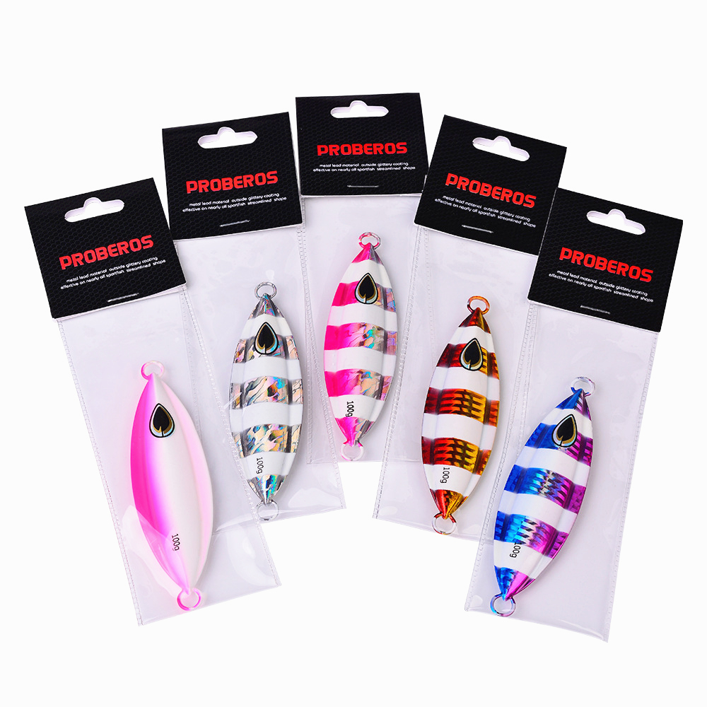 Top quality 5 color 11cm 100g sinking metal lures The slow cranking iron plate lead fish, boat sea fishing luminous lure iron plates 100pcs/Lot