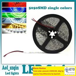 Bande lumineuse led 5050 smd de qualité supérieure, couleur unique, pur, blanc chaud, rouge, vert, bleu, jaune, non étanche, 300 diodes