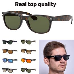 Gafas de sol de calidad superior de 55 mm, gafas de sol para hombres y mujeres, gafas de sol, material de marco de nailon real con lentes de vidrio, gafas de sol masculinas