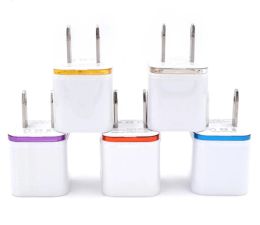 Top Quality 5V 2.1 1A Double USB AC Travel US Wall Charger Plug beaucoup de couleurs à choisir très populaire partout dans le monde fastshipping