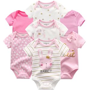 Top qualité 7pcs / lot bébé garçons filles vêtements mode roupas de bebe vêtements nouveau-nés barboteuses ensemble bébé fille combinaison 201029