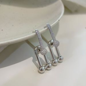 topkwaliteit 925 zilveren slijtvaste bungelende strass oorbellen voor dames, grote maat 218T