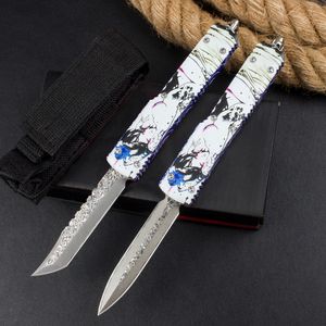 Cuchillo táctico automático A2352 de alta calidad, hoja de acero de Damasco VG10, mango de aluminio de aviación CNC, cuchillos de bolsillo EDC para exteriores con herramienta de reparación