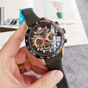 Topkwaliteit AAA Mens Luxury Designer kijkt automatische mechanische beweging Watch Black Rubber Riem sportstijl 297p
