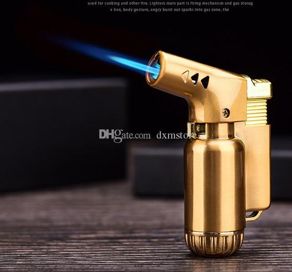 TOP qualité Réglable butane torche jet briquet métal coupe-vent flamme allume-cigare rechargeable gaz dhl gratuit