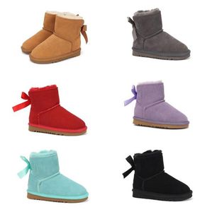 Top qualité AUS U3281 Bow bébés garçons filles enfants bottes de neige Doux et confortable en peau de mouton en peluche garder au chaud bottes beaux cadeaux d'anniversaire de Noël 3281G