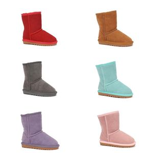 Topkwaliteit AUS U5281 Korte Baby Boy Girl Kids Snow Boots Sheepskin Soft Keep warme laarzen Mooie kerstverjaardagsgeschenken Gratis overdracht