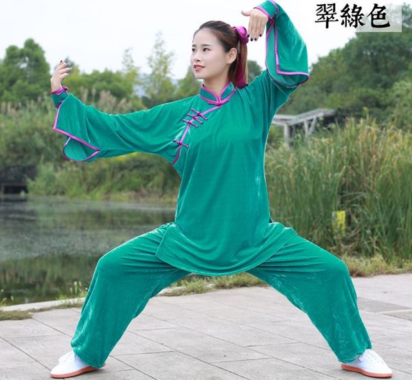 Top de qualité Autumnwinter épaississant Pleuche Practice Tai Chi Taiji Suit Wushu Kung Fu Uniforms Suit Martial Arts Clothing