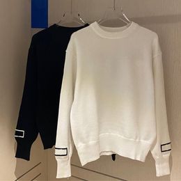 Top qualité automne hiver pull tricoté pour femme sweat-shirts à col rond avec lettres pour femmes hip hop sweats à capuche noir blanc 2 couleurs 70913E