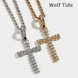 Baguette de alta calidad Collar Collar Collar Collar Hip Hop Cobrante de piedra CZ Cz Camis para hombres