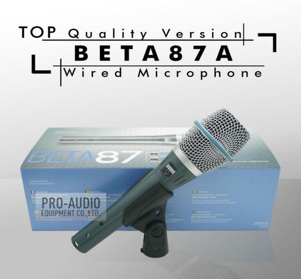 Top qualité Beta 87A supercardioïde Vocal karaoké réel condensateur BETA87A Microphone portable microfone Mike Mic6823814