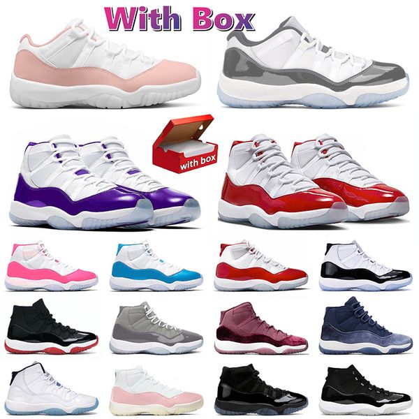 Jump man 11 baskets J11 Chaussures de basket-ball pour hommes femmes cerises rouge violet cool gris rabais repensé borgound spatial jam de Jamman 11s