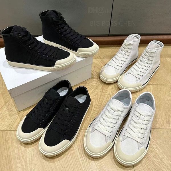 De calidad superior en blanco y negro Patchwork con cordones Zapatos de lona con cordones planos Zapatos de tenis casuales de caña baja Hombres mujeres Zapatillas de deporte de diseño de lujo Zapatos para caminar con caja