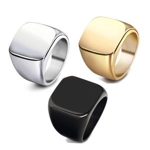 Topkwaliteit Zwart Zilver Roestvrij Stalen Ringen voor Mannen Glad Gepolijst Titanium Vingerring Leuk Cadeau voor Vriend Echtgenoot Vader Bruidegom Sieraden Geen Vervaging Kleur