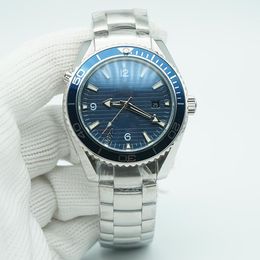 Topkwaliteit blauw rood bezel Planet horloge met beperkte wijzerplaat 44 mm automatisch mechanisch uurwerk Ocean Diver 600 m roestvrijstalen sport Sea America Cup herenhorloges