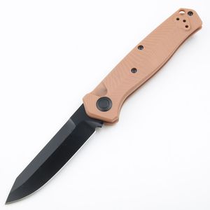 De calidad superior BM 8551BK AUTO Cuchillo táctico S35VN Hoja de revestimiento de titanio negro CNC GRN Mango para acampar al aire libre Senderismo EDC Navajas de bolsillo con caja al por menor