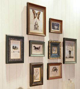 Topkwaliteit merk 8 pcset houten vintage po frame sets voor familie baby love memory home frame frame set home decor7060070