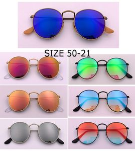 Topkwaliteit Merkontwerp Mirror Sunglass voor mannen Dames Driver metalen cirkel ronde tinten mannelijke vintage zonnebrillen zwarte spiegel UV402754225