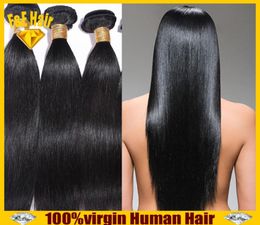 Cabello brasileño de alta calidad 7a 1030 pulgadas cabello brasileño malasio peruano indio virgen extensiones de cabello humano 34pcs cabello liso966819205
