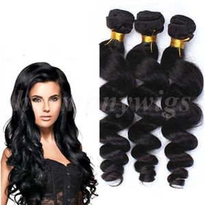 Trames de cheveux brésiliens Tissages de cheveux humains vierges non transformés Péruvien Malaisien Indien Cambodgien Tissage Extensions de cheveux Lâche Vague Bundles