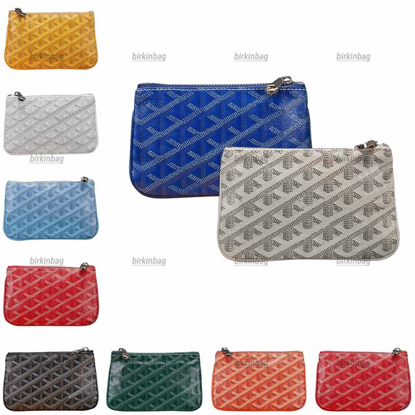 Top con caja Titulares de tarjetas 14 colores Moda de billetes de diseñador Carteras clave Monedero de tarjeta de visita Monederos con cremallera Monederos de cuero genuino Bolsos de embrague para mujer Hombres Cartera con cremallera