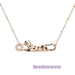 Top-Qualität Carter Designer-Halskette Online-Shop Schmuck Leoparden-Halskette aus S925-Silber mit vergoldetem, ungehemmtem Persönlichkeitsmuster mit Originalverpackung