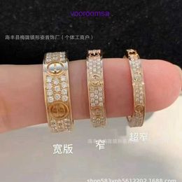 Bagues Carter de qualité supérieure pour femmes et hommes Gold High Version Card Family Full Sky Star Ring Couple LOVE Ne se décolore pas avec boîte d'origine