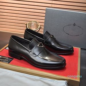 Top-Qualität Freizeitschuhe Original Box Schwarz gebürstetes Leder Loafer für Männer Klassische Penny Oxfords Gentleman Mokassins Fahren Sneakers Geschäftshochzeitsfeier